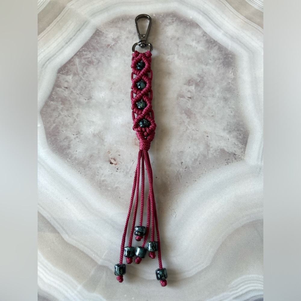 ✨Handmade Macrame Czech Beaded Keychain